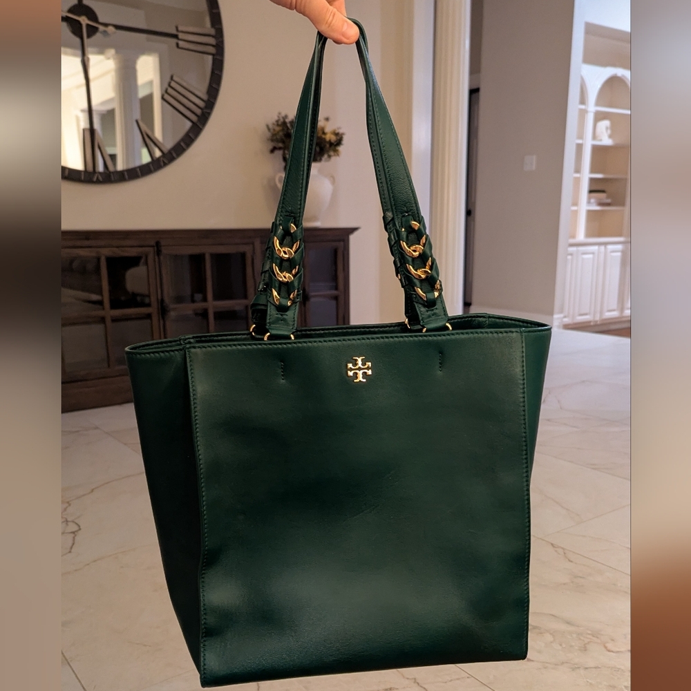 Tory Burch | Emerald Green Brooke Tote Bag